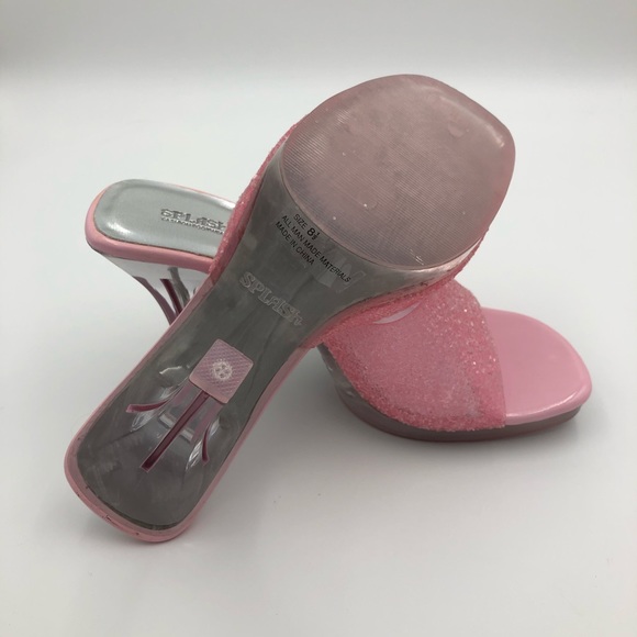 Splash Shoes Splash Pink Glitter Jelly Vintage Open Toe Sandals